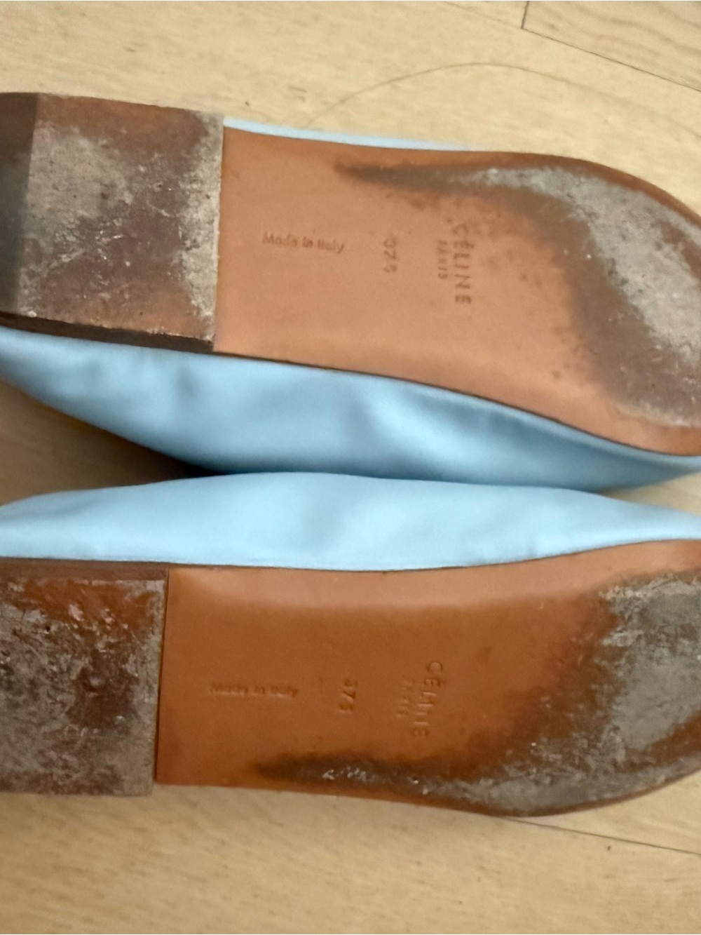 EUC Old Celine Phoebe Philo Babouche Soft Leather Pointed Flats Pale Blue 37.5 - Picture 5 of 7